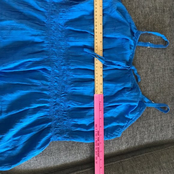 LANE BRYANT UEC Plus Size 14 Shirred Waist Cami Tank Top Summer French Blue - Picture 13 of 14